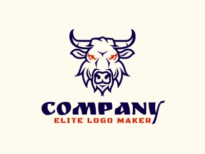 An illustrative logo design showcasing a brave ox head, offering a different and bold visual identity for any business.