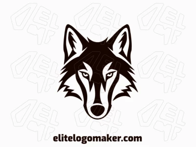 A beautiful and editable vector logo featuring a bravo wolf head in an animal style.