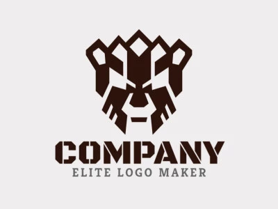 Create an ideal logo for your business in the shape of a brown bear with minimalist style and customizable colors.