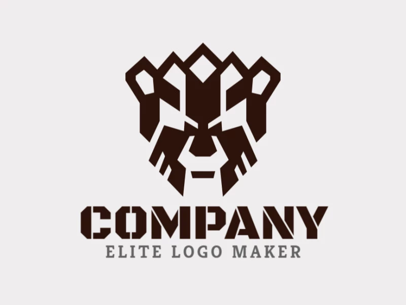 Create an ideal logo for your business in the shape of a brown bear with minimalist style and customizable colors.