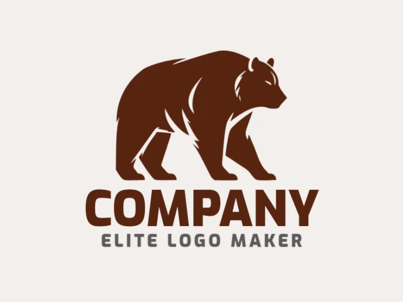 Adaptable logo in the shape of a brown bear with a pictorial style, the color used was dark brown.