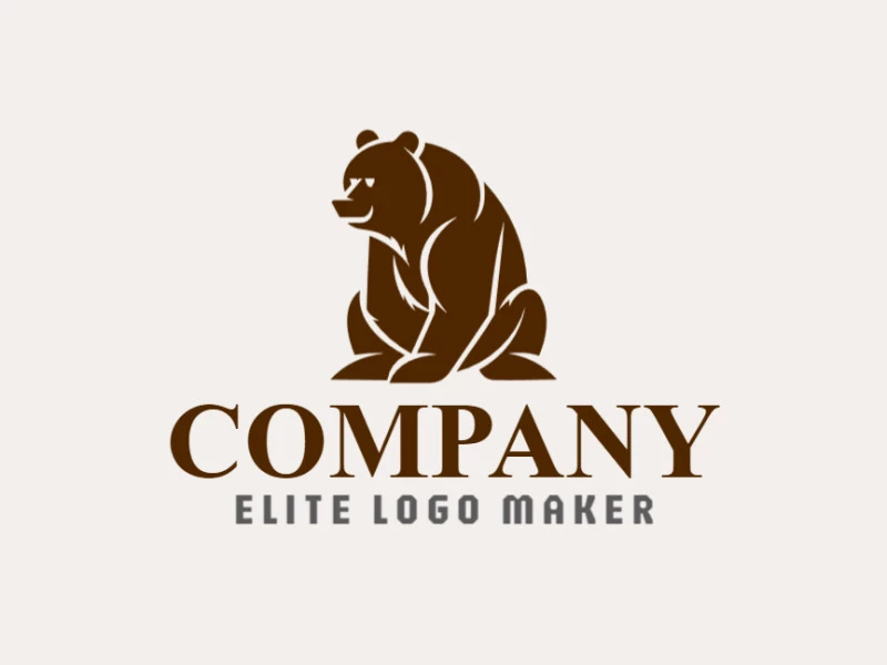 An animal-themed logo featuring a brown bear, designed with intricate details in a natural brown tone, embodying strength and a connection to nature.