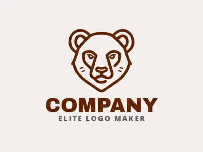 A captivating monoline logo featuring a brown bear, embodying strength and resilience.