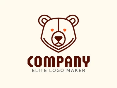 A monoline logo design featuring the head of a brown bear, embodying strength and vitality.