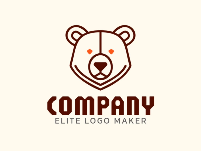 A monoline logo design featuring the head of a brown bear, embodying strength and vitality.