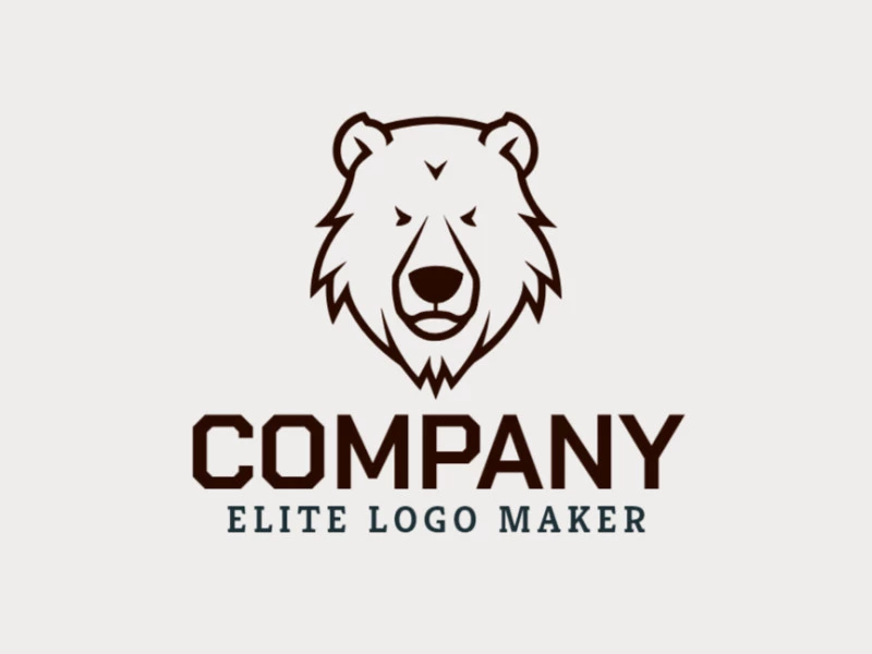 A modern and noticeable symmetric logo design featuring a brown bear head, with a striking concept.