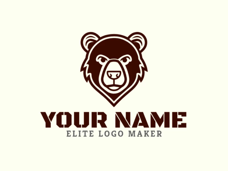 An abstract brown bear head logo design, crafted in a clean vector style to deliver a bold and modern visual impression.