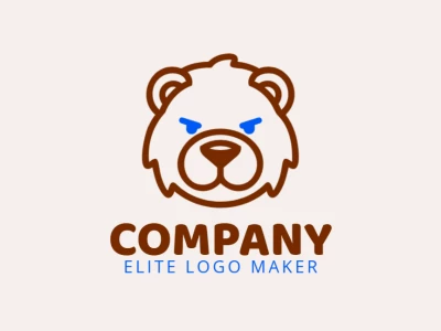 A refined minimalist brown bear head logo, featuring a clean and modern design perfect for versatile branding.