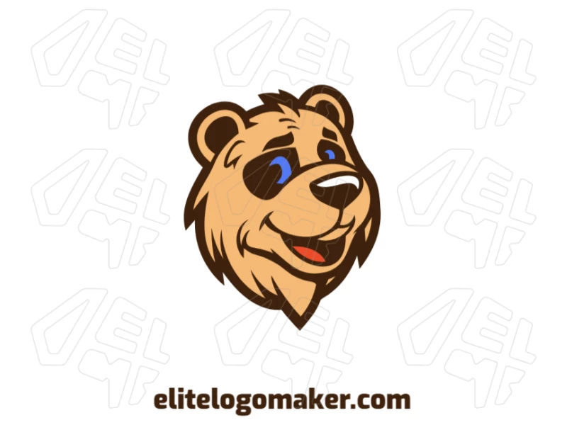 Brown Bear Head - Classic Logo Concept Abstract logo template featuring a brown bear head with bold lines, perfect for a classic and timeless brand concept.
