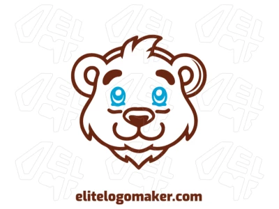 Creative representation of a brown bear head with a simple design, ideal for a professional and distinctive logo.