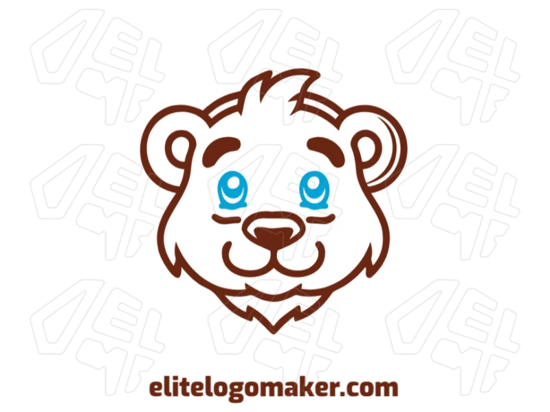 Brown Bear Head With Creative Design - Creative And Professional Logo Creative representation of a brown bear head with a simple design, ideal for a professional and distinctive logo.