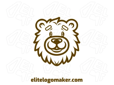 Suitable symmetric logo featuring a brown bear head with a minimalist design for a clean and balanced look.