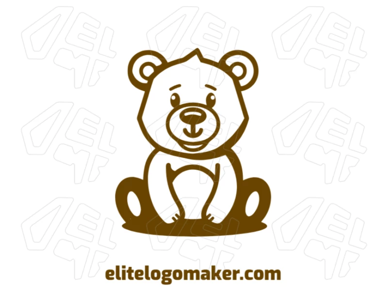 A creative logo featuring a brown bear sitting, designed in an abstract style for a unique and artistic visual impact.