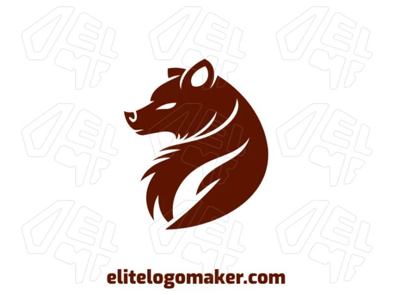 Brown Bear With Abstract Design Sleek Logo Concept An abstract brown bear logo design with bold shapes and fluid lines, creating a strong and dynamic identity for a company.