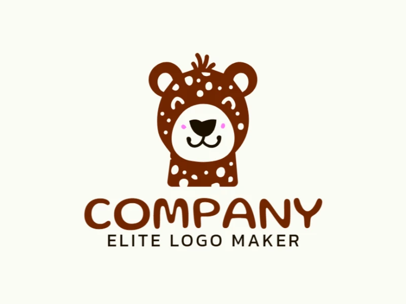 Original illustrative logo design featuring a brown bear with artistic details, creating a unique and creative visual identity for your brand.