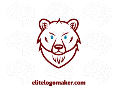 An editable logo design featuring a brown bear with a customizable design, presented in an animal style for a unique and adaptable appearance.