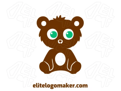 A pictorial logo featuring a brown bear with green eyes, showcasing a charming and playful design.