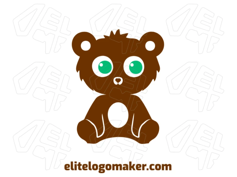 Brown Bear With Green Eyes Notable Logo A pictorial logo featuring a brown bear with green eyes, showcasing a charming and playful design.