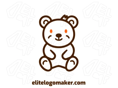 A brown bear with a monoline design, crafted in a pictorial style that creates a graceful and artistic visual appeal.