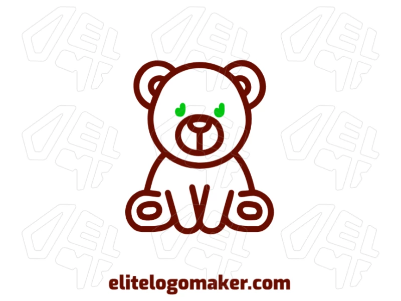 Brown Bear With Monoline Style And Simple Design Elegant Logo Masterpiece A noticeable brown bear logo with a monoline style and simple design, creating a clean and modern aesthetic with elegant continuous lines.