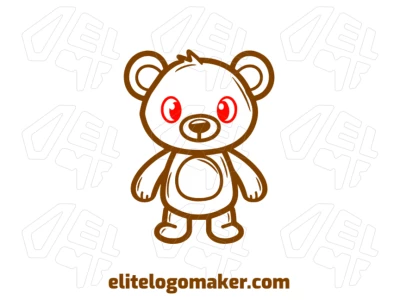 A symmetric design featuring a brown bear with orange eyes, creating a bold and distinctive look to generate attention.