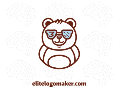 Creative logo design of a brown bear with sunglasses in a pictorial style, combining fun and bold personality in a unique visual.