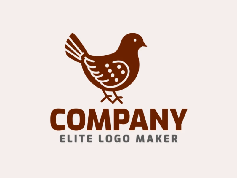 Graceful minimalist logo design featuring a brown bird, with clean lines and a simple yet elegant shape.