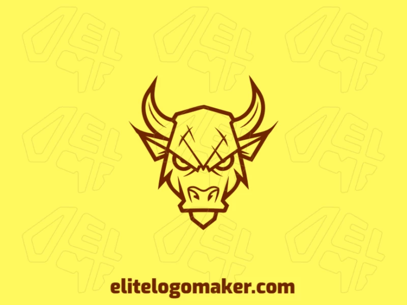 An attractive abstract logo featuring a bold brown bull head, designed with sleek lines to create a powerful and dynamic visual identity.