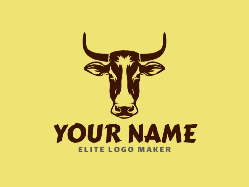 An abstract logo featuring a brown bull head, offering a bold and dynamic design, perfect for a quick logo maker seeking a strong identity.