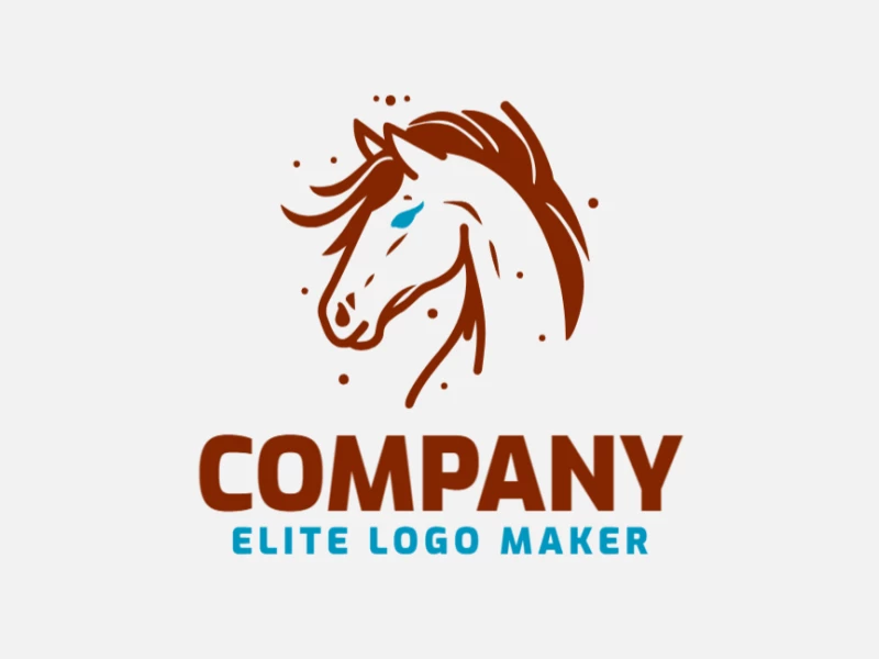 A perfect abstract logo featuring a brown horse head, designed to convey elegance and power with a modern and distinctive visual appeal.