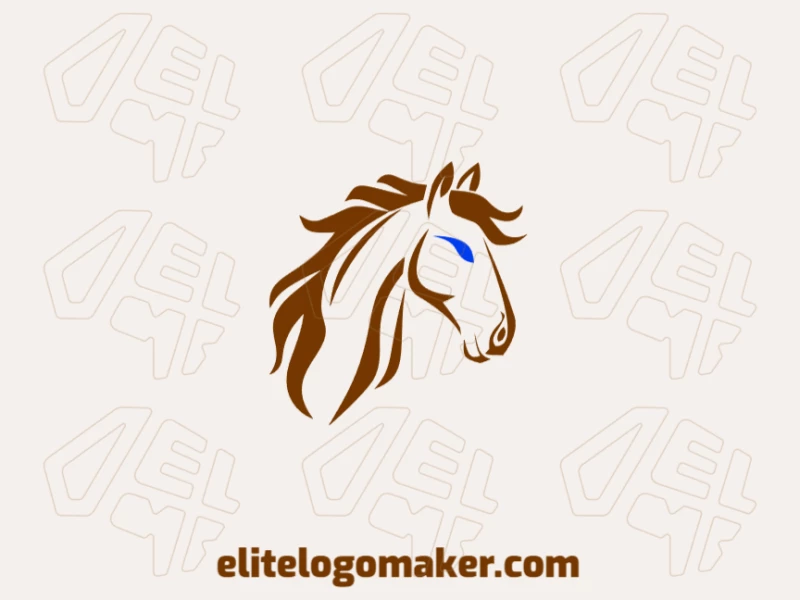 A cheap abstract logo showcasing a brown horse head with clean lines and artistic simplicity.