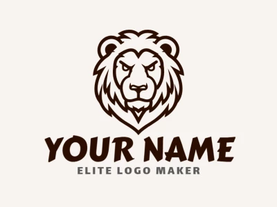 A graceful and professional monoline logo featuring a brown lion head, designed to convey strength and elegance in a sleek and modern style.