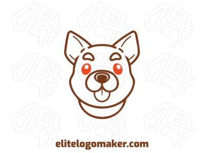 A professional design of a brown puppy head, crafted with clean lines and perfect for a 100% vector logo.