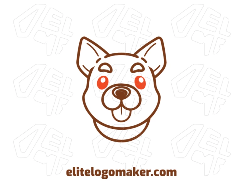 Brown Puppy Head - 100% Vector Logo A professional design of a brown puppy head, crafted with clean lines and perfect for a 100% vector logo.
