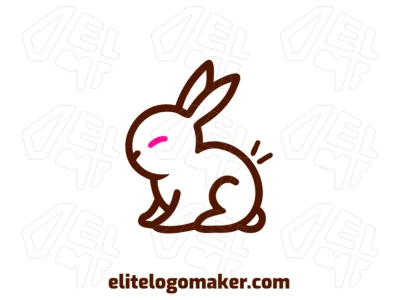 An eye-catching brown rabbit with a pleasant appearance, designed in a minimalist style, featuring soft and natural colors for a calm yet dynamic look.