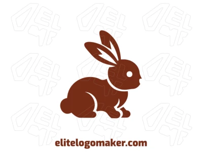 Beautiful brown rabbit with an abstract and simple design, perfect for a clean and appealing visual identity.