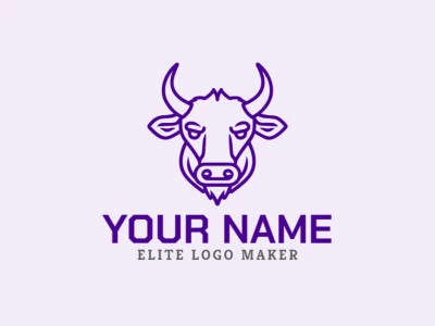 A monoline logo featuring a bull, unique and elegant, designed to stand out and be appropriate.