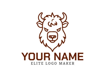 An excellent and professional logo design of a bull in a monoline style.