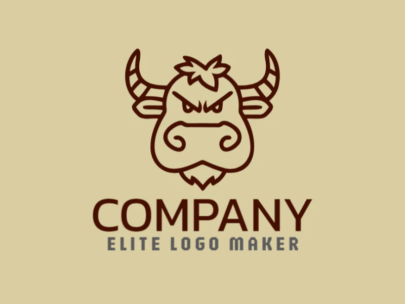 A professional and interesting logo featuring a graceful bull head design with a touch of childish charm.