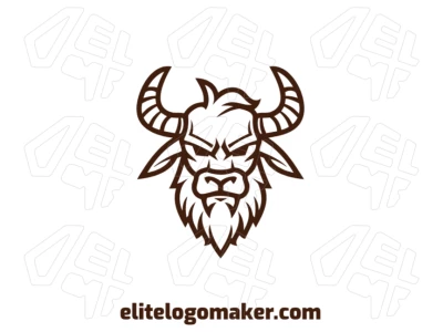 Creative logo in mascot style featuring a bold and detailed bull head design.