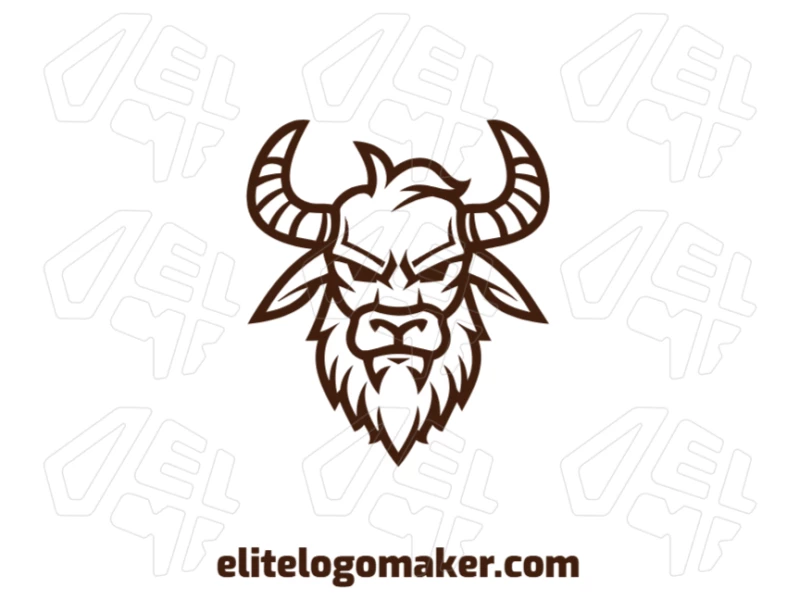 Bull Head - Creative Logo Template Creative logo in mascot style featuring a bold and detailed bull head design.