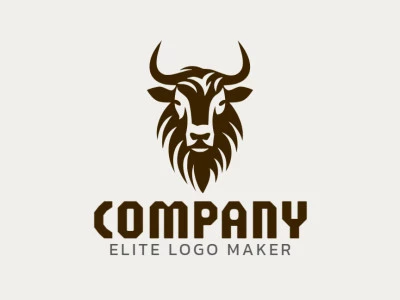 A simple logo composed of abstract shapes forming a bull head with the color dark brown.