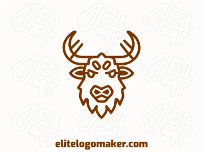 Bull Head With Brown Color Creative Logo Template