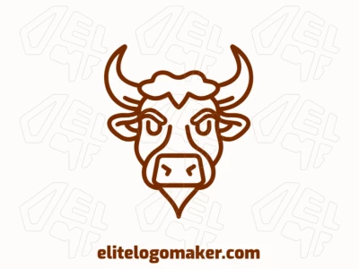 Bull Head With Symmetrical Style Cheap Logo