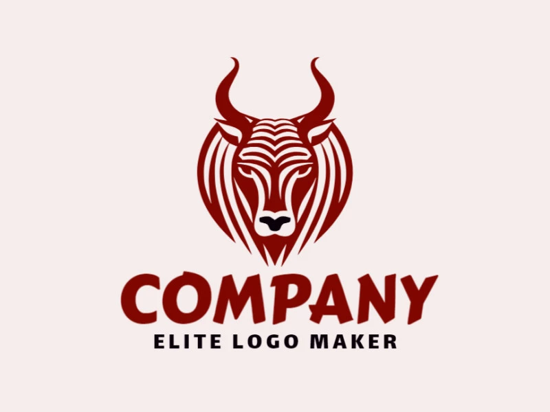 In a captivating abstract style, the logo of a bull head in shades of brown and black embodies strength and determination with an artistic touch.