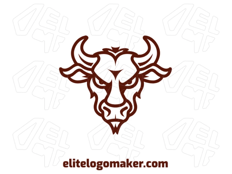 Bull With Beautiful Design - Logo Vector logo featuring a simple and beautiful bull design, perfect for a clean and memorable brand identity.