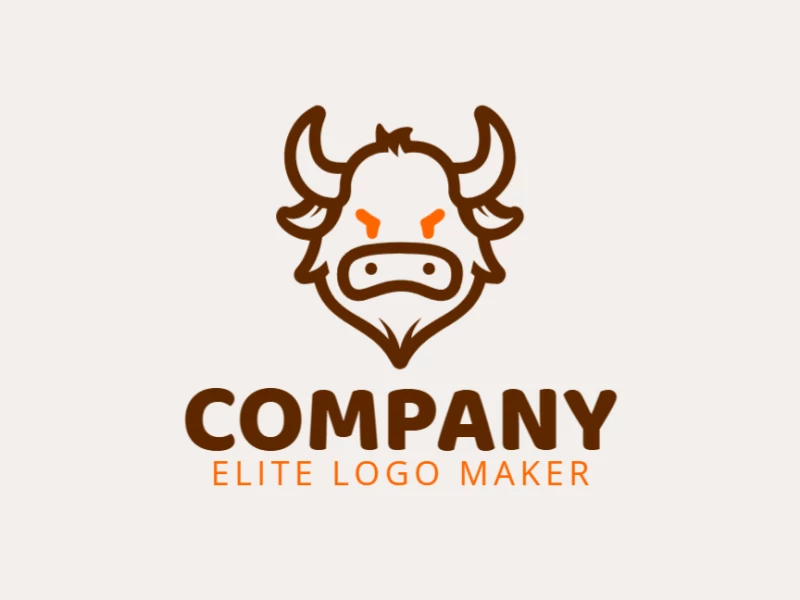 A creative minimalist logo featuring a bull's head with clean lines and a sleek design, emphasizing simplicity and modern elegance.