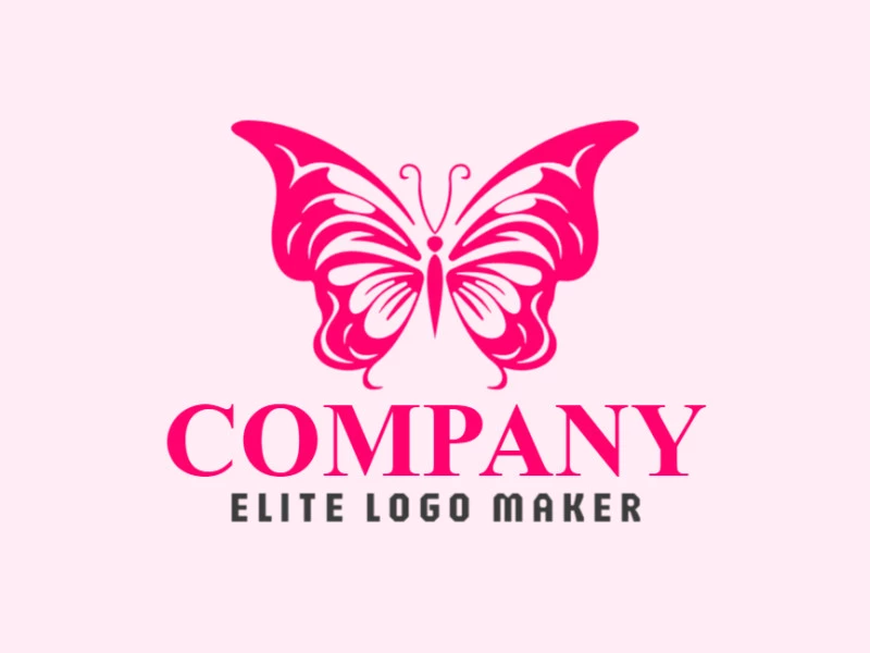 A logo in the shape of a butterfly with a pink color, this logo is ideal for different business areas.