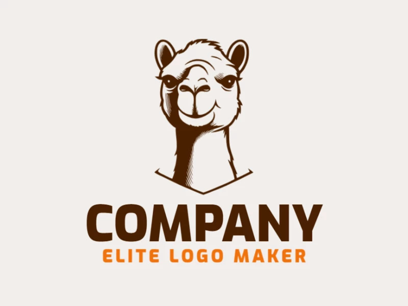 Professional logo in the shape of a camel with an illustrative style, the color used was brown.