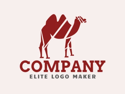 Mascot logo with solid shapes forming a camel with a refined design, the color used is brown.